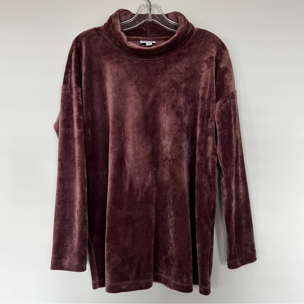 Pure Jill By J. Jill Velour Velvet Cowl Neck Sweater Mauve Pink Small S